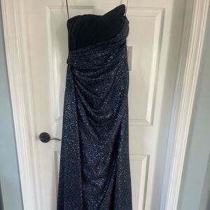 MNM Couture G1251 gown, size 10, Black/Blue, not altered, brand new, never worn!